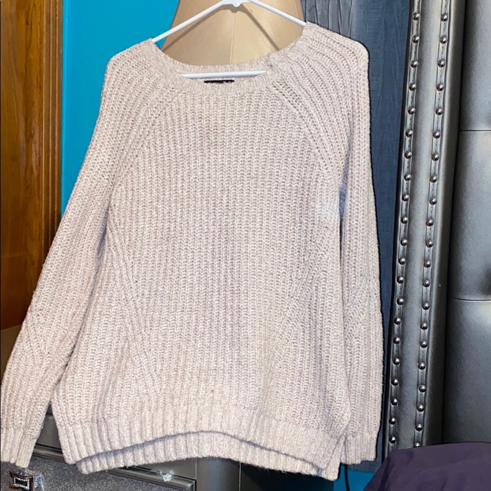 Soft American Eagle Pink/White Knitted Sweater